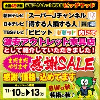 11月10日(土)～13日(火)はまだまだやります特別感謝セール！