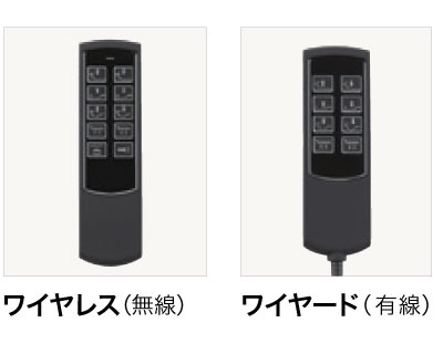 リモコンは有線/無線を選べます。